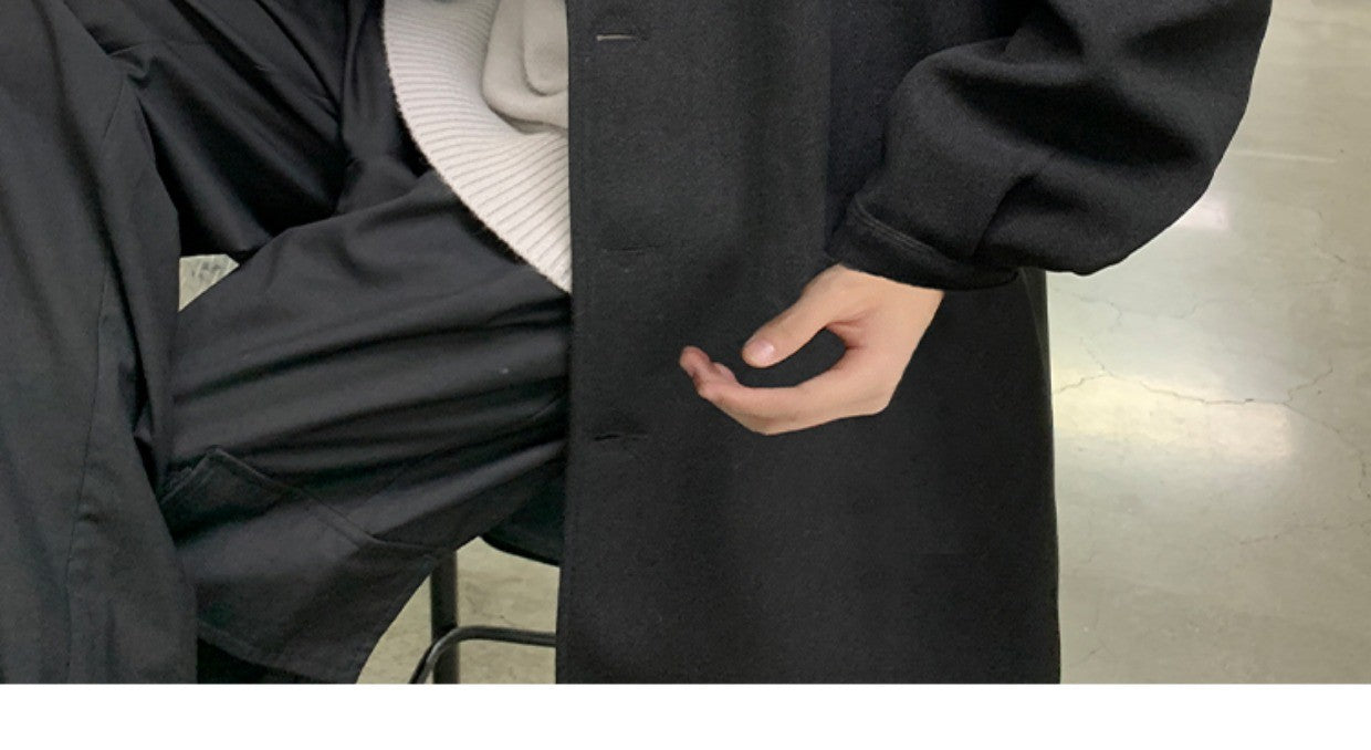 Blends Men X-long Autumn Winter Korean Style Trendy Loose Overcoats Solid Handsome All-match College Harajuku Clothing Mid-calf