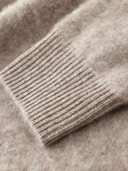 Men's 100% Merino Wool Pullover Sweater O-neck Fair Isle Jacquard Loose Casual Knitwear Long Sleeve Cashmere Tops Autumn Winter