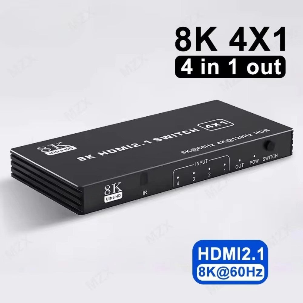 MZX 8K KVM Switch HDMl2.1 Switcher Video 8K@60Hz 4K@120Hz 48Gbps HDR10 Selector Video Converter 5/4/3 in 1 Out for PS5 Xbox PC