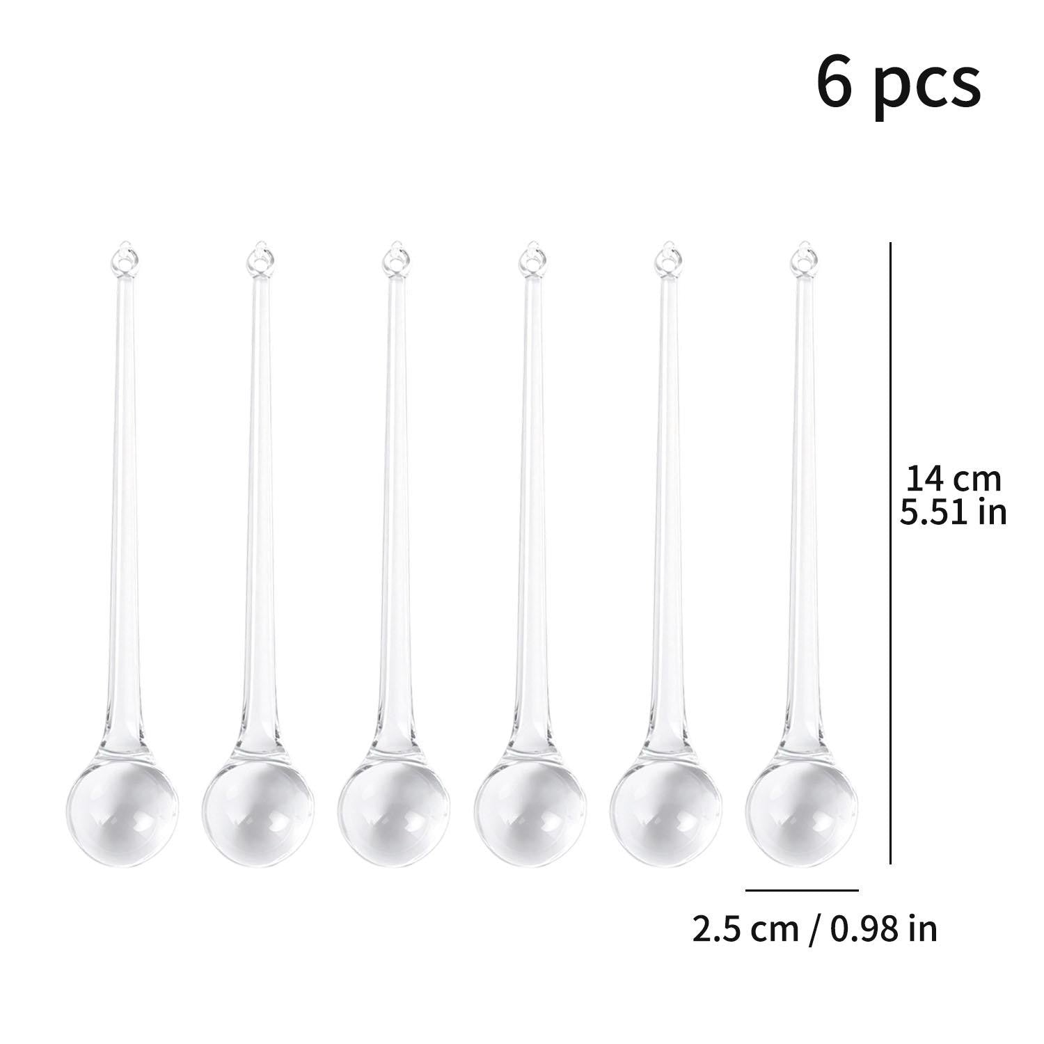 6-30Pcs DIY Crystal Raindrops Hanging Pendants Christmas Tree Lamp Glass Beads Curtain Decoration Home Party Ornaments Supplies