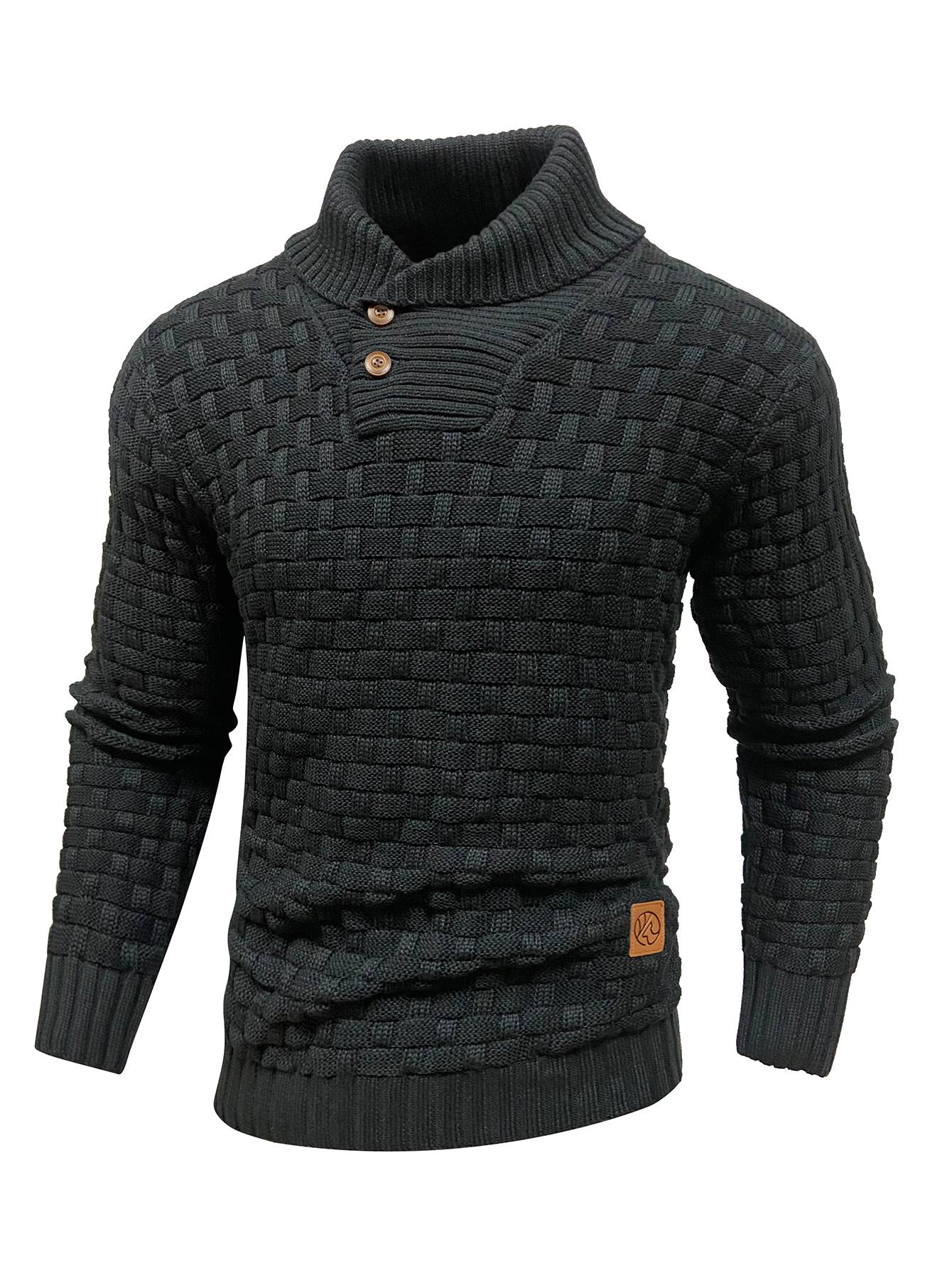 Men’s Knitted Sweater Casual Crew Neck Warm Long Sleeve Comfortable Pullover Textured Ribbed Edge High Quality Top US Size