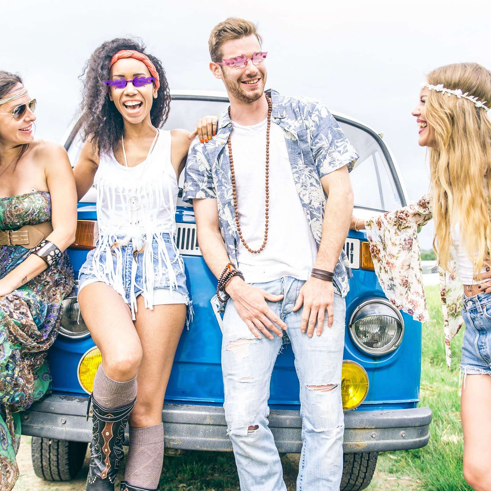 12-60pcs Fashion Fire Flame Glasses Fire Shape Sunglasses Fire Sunglasses Party Decor for Summer Shower Wedding Halloween Cos