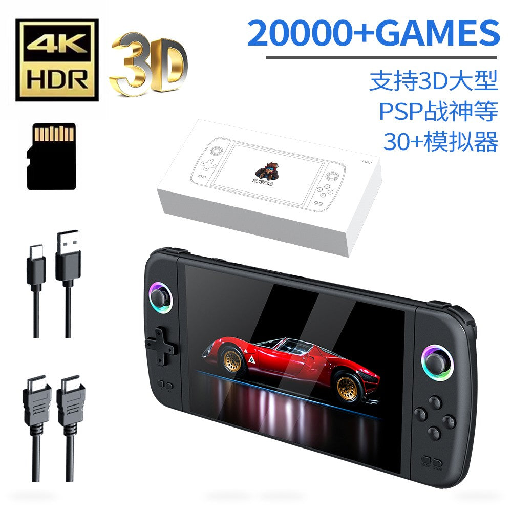 M27 Portable Pocket Retro Handheld Video Game Console 1024*600 Display 7.0 Inch Screen Gaming ?Support LINUX Emelec 64G/128G