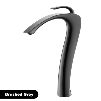 Chrome Luxury Brass Bathroom Vanity Faucet Modern Deck Mounted Basin Tap With Anti-Leak Ceramic Valve Hot/Cold Water Control
