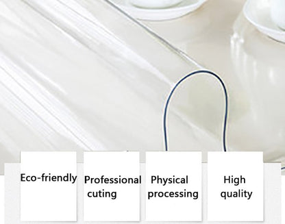 Transparent PVC Tablecloth Waterproof Kitchen Tablecloth Pad Glass Soft Cloth Tableclot Oil-Proof Table Mat Table Cover