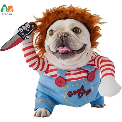 Fantasia para Cães Pet Deadly Dog, Fantasia Fofa de Cosplay para Cães Halloween Natal Roupa Divertida para Cães Fantasia de Festa para Cães Pequenos Médios Grandes