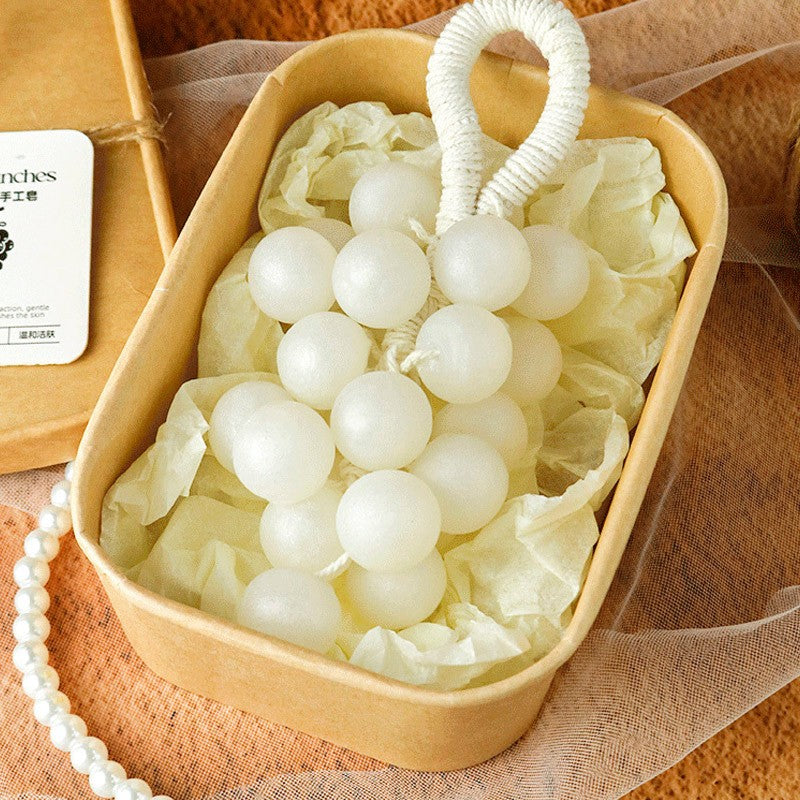 Sabonete Artesanal em Barra, Sabonete em Caixa de Presente com Agrupamento de Uvas Peroladas para Banho e Lavagem e Limpeza e Nutrição, Suave Extrato Vegetal que Remove a Sujeira
