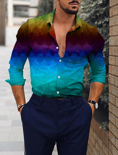 Jesus Business Casual Men's Formal Shirt Button Shirt Long Sleeve Business Daily Autumn Spring Summer 3D Shirt Collar Button