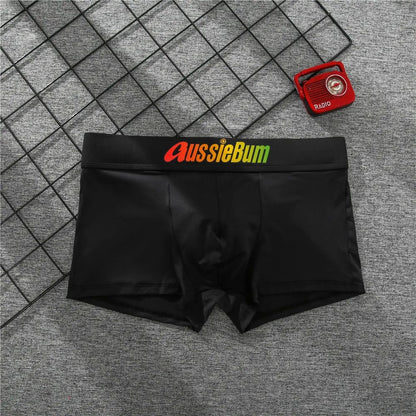 Men's boxer panties, milk silk low rise U convex bag stretch breathable comfortable youth shorts