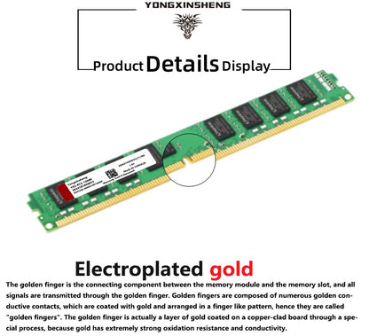 Memória RAM DDR3 1GB 2GB 4GB 8GB DDR2 RAM 5300 6400 10600 12800 Memória de computador de mesa 2RX8 Intel e AMD RAM totalmente compatível