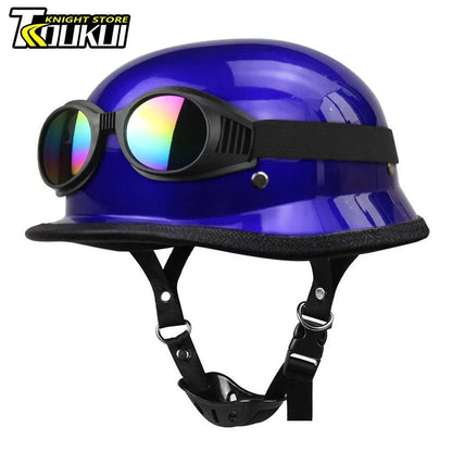Capacete De Moto Retro Alemão Vintage Moto Capacete DOT Certificação Meio Capacete Homens Mulheres