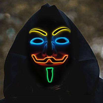 Halloween LED Vendetta Mask Night Club Carnival Party Festival Decoration Cosplay Vendetta Guy Fawkes Mascara Glowing V Mask