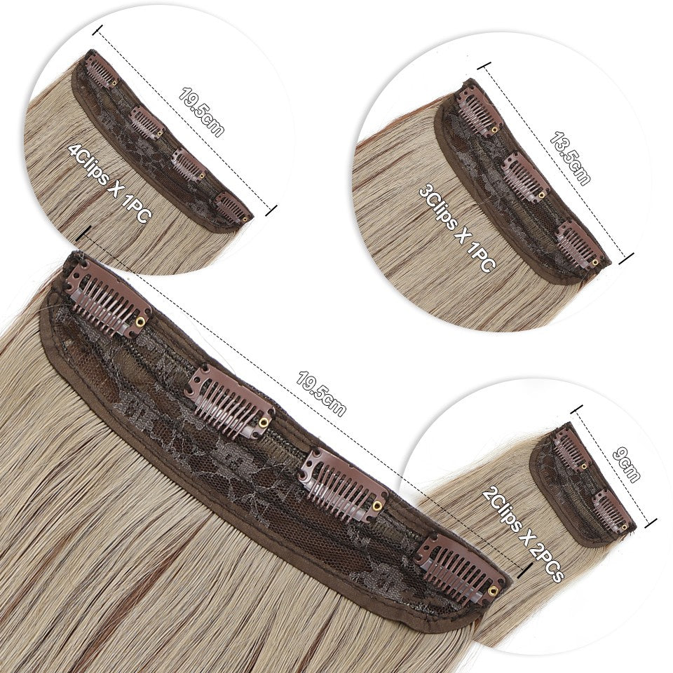 Apliques de cabelo sintéticos ondulados loiros 27/613 de 61 cm (24 polegadas) com presilhas brancas, 4 peças/lote, 220g, fibra resistente ao calor