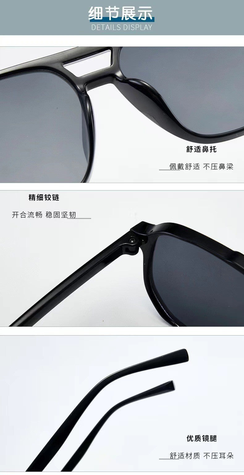 Vintage Men Women Big Sunglasses Men Square Shades Brand Designer Unisex Sun Glasses Black Lense Male Female Sunglasses UV400