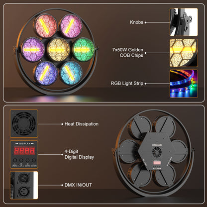 350W COB LED Retro Lights Linear Vintage Light Stage Effect Lighting Projector for Party Concert Wedding Theater Live Show Club