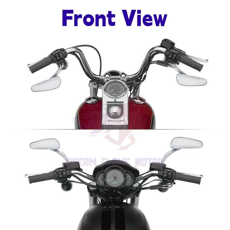 Espelhos Retrovisores Laterais de Guidão 5/16" para Motocicletas Harley Honda Davidson Sportster Fat Boy FLSTF Road King Street Glide 88-24