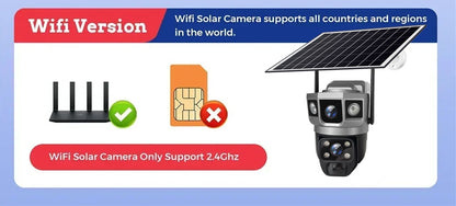 V380 Pro 12MP  Solar WIFI IP Camera CCTV Two Lens Three Screen Auto Tracking Outdoor 6K Security Surveillance PTZ Camera
