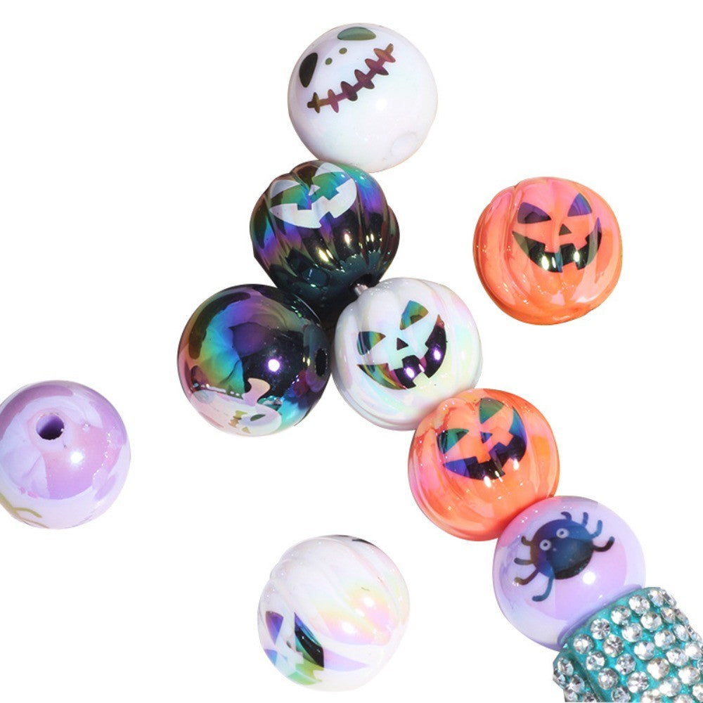 10-30PC 16mm Halloween Theme Ghost Pumpkin DIY Beads for Halloween Prank Carnival Party Decorations Party Favors Gift Bag Filler