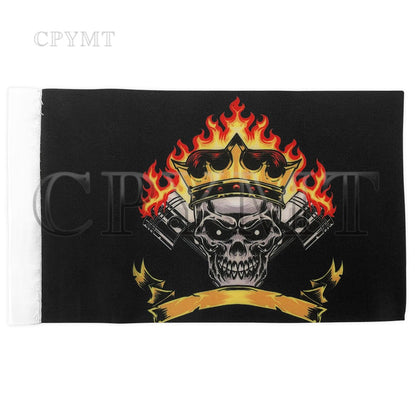 Universal Motorcycle Luggage Rack Nation Flag Double Side Pirate Flag Fit For Harley CBR YZF