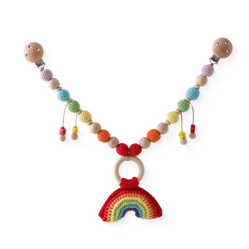 Baby Crochet Stroller Toys Wooden Hanging Ocean Stroller Teething Rattle Bell Animal Mobiles Gym Stroller Pendants Gifts Toys