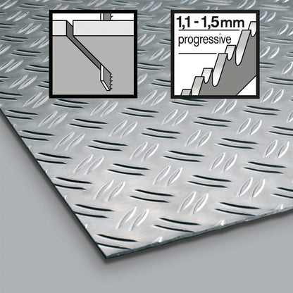 BOSCH 2608631013 T118A Serra Tico-Tico HSS para Metal, Curva, 5 Peças, 92mm, Corte Reto em Metal, Ferramenta Curva Fresada, Acessórios