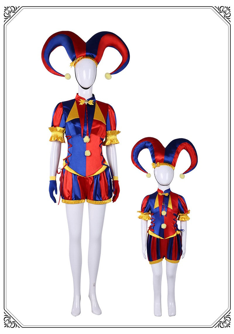 The Amazing Digital Circus Pomni Cosplay Costume Women Men Girls Boys Clown Costume Suit Halloween Party Role Playing Outfits