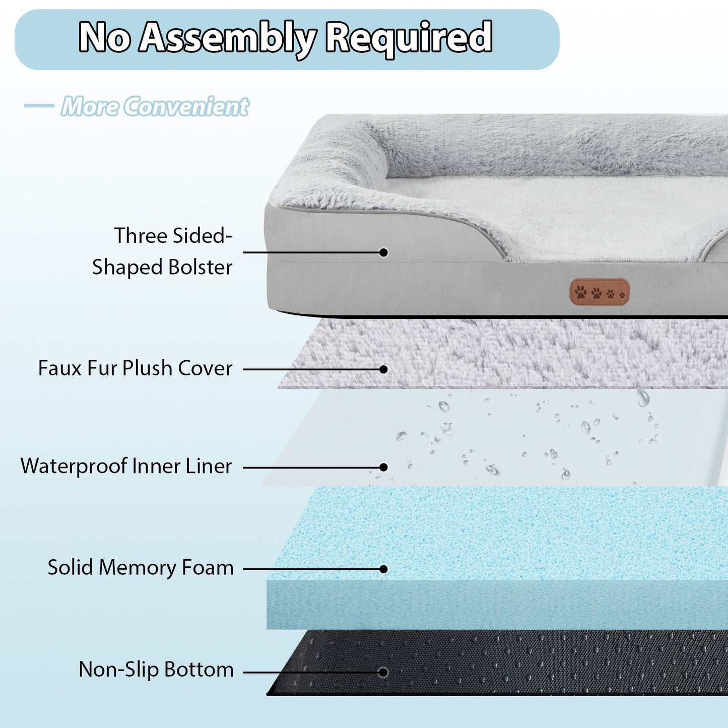 Tapete de dormir para cães de médio e grande porte Cama para cães quadrada Sofá para animais de estimação com espuma viscoelástica Almofada espessa e quente de inverno para cães Capa removível