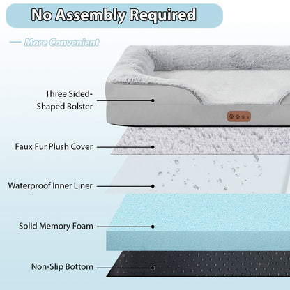 Tapete de dormir para cães de médio e grande porte Cama para cães quadrada Sofá para animais de estimação com espuma viscoelástica Almofada espessa e quente de inverno para cães Capa removível
