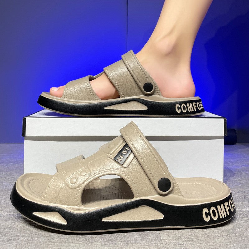 Summer Men's Slippers EVA Sandals Outdoor Light Slippers Platform Sole Casual Men Beach Shoes Non-slip Open-toe Male Sandals New