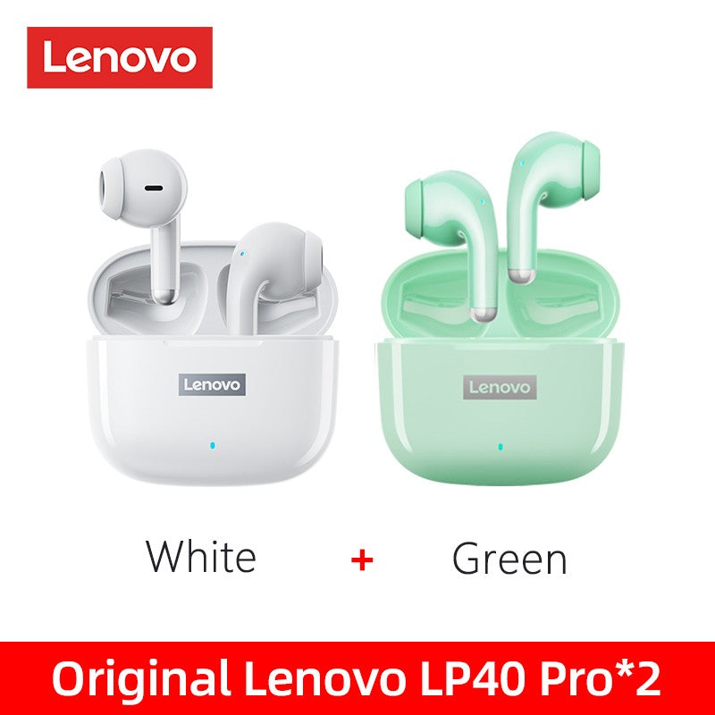 Fone de Ouvido TWS Original Lenovo LP40 Pro 100% Sem Fio Bluetooth 5.1 Esportivo com Redução de Ruído Controle de Toque 250mAh Novo 2022