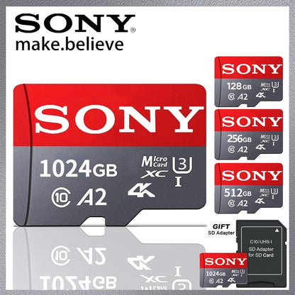 Cartão SD SONY Ultra Micro Mini 1TB 512GB Cartão de memória SD 128GB 256GB A2 U3 V30 Cartões Flash TF para Telefone Computador