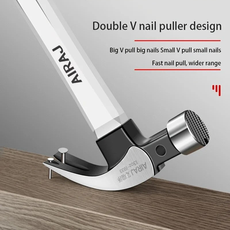 Martelo de Chifre de Carneiro Multifuncional AIRAJ, Martelo de Decoração de Grau Industrial para Doméstico, Envolto em Cola Antiderrapante, Ferramenta de Hardware