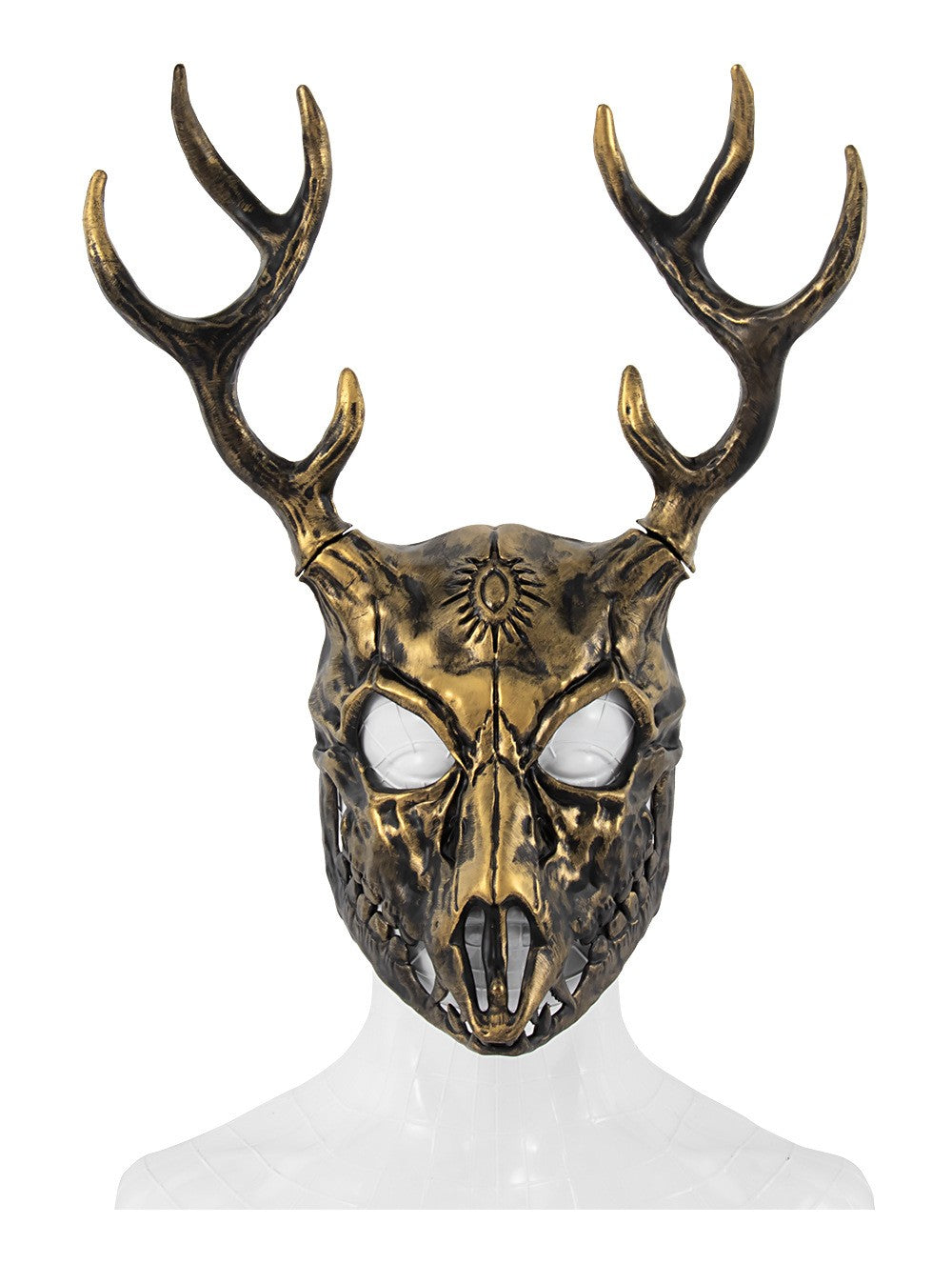Demon Wendigo Elk Mask Cosplay Gothic Headpiece Animal Antlers Horn Bone Masks Halloween Carnival Purim Party Costume Props