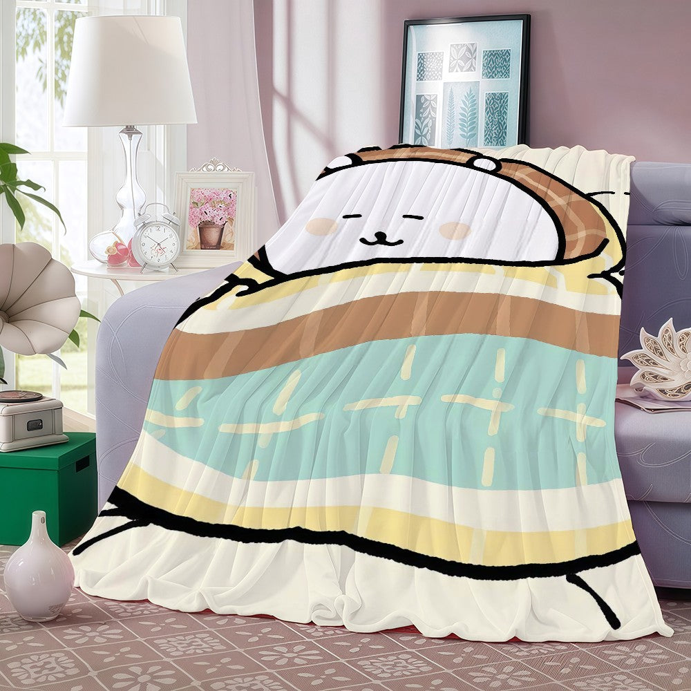 Cartoon cute  Joke Bear Blanket For Sofa Office Bed Plane Travel Sleep Read Relax Camping Soft And Warm