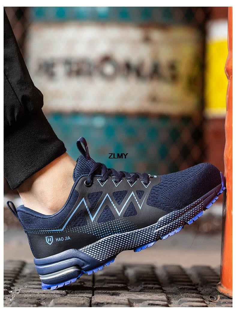 Anti-smash Safety Shoes Men Steel Toe Sneakers Puncture Proof Breathable Work Boots Man Fashion Construction Protective Footwear