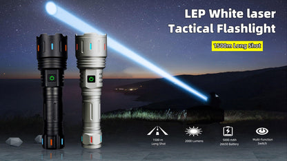 2000 Meters Super Bright White Laser Flashlight USB Rechargeable Torch High Power  Outdoor Camping Emergency Tactical Lantern