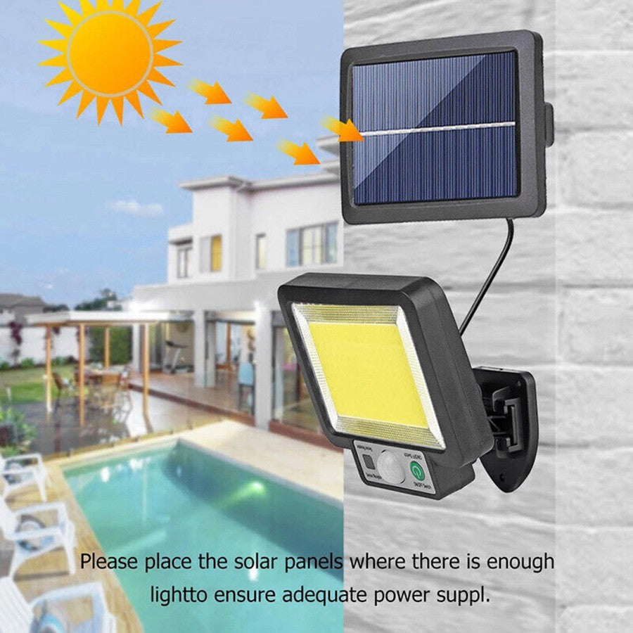 117 COB Solar Wall Lamp Motion Sensor Led Solar Lights 3 Modes with Remote Control Outdoor Waterproof Lamp for Garden Yard Decor