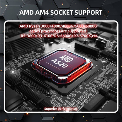 Placa-mãe ZSUS A520 AMD Ryzen 5 5600X DDR4 32GB 3200MHz Suporte M.2 NVMe Placa-mãe Micro ATX AM4 Ryzen