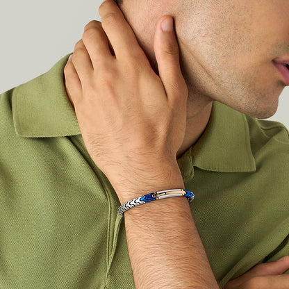 Runda, pulseira masculina de aço inoxidável, elos, com cartão de pulso, acessório ajustável, tamanho 22 cm