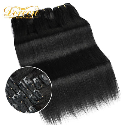 Doreen 160G 200G 240G Série Volume Cabelo Humano Liso Remy Brasileiro Com Tic Tac Extensões de Cabelo Cabeça Inteira 10 Peças 40 a 60 Centímetros