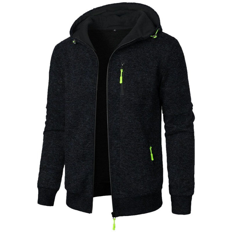 New Streetwear Men's Long Sleeve Sweatshirts for Men Zipper Hooded Oversize Winter Warm Jacket Coat Outdoor Tracksuit Men