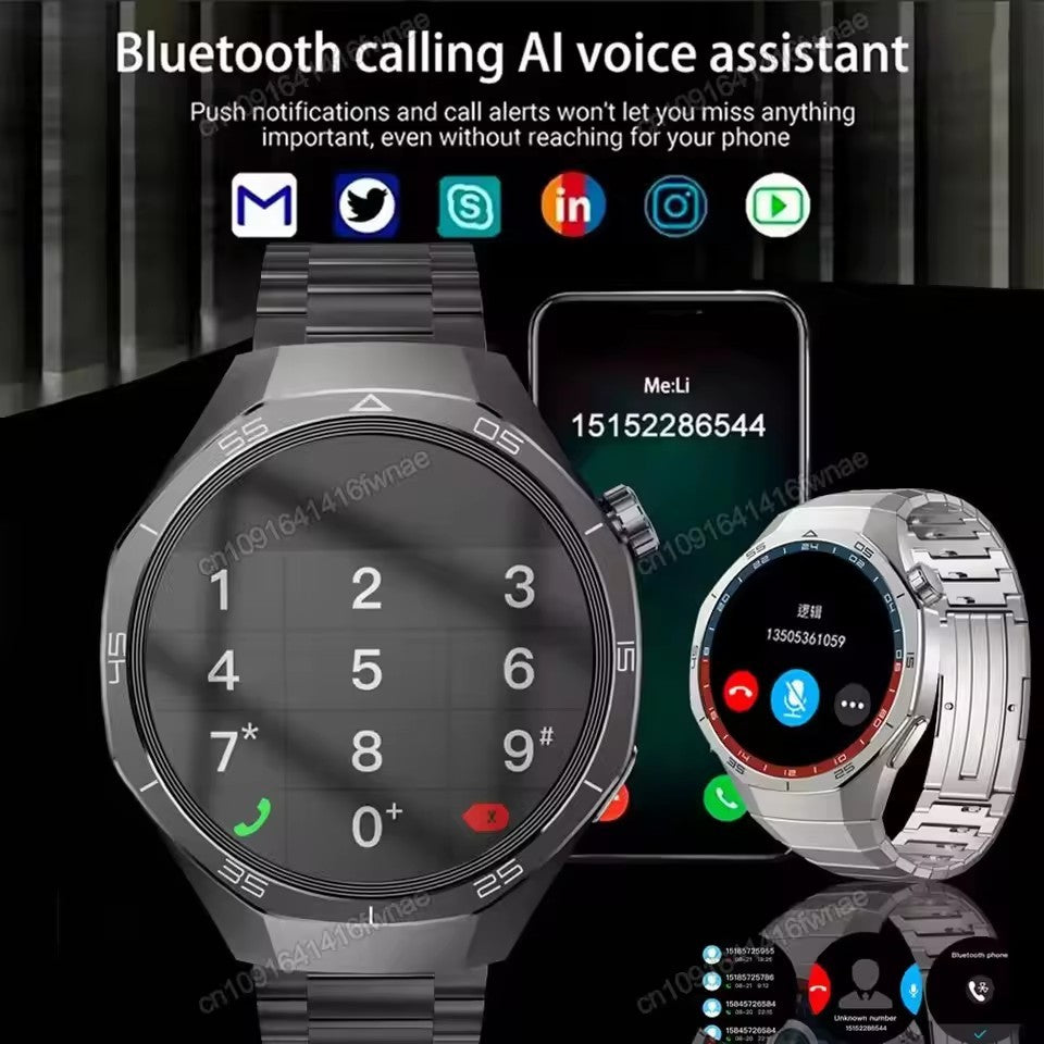 Novo Smartwatch GT5 Pro 5 Pro Masculino Tela HD AMOLED GPS Frequência Cardíaca Chamada Bluetooth IP68 À Prova D'água Smartwatch Masculino Presentes de F Fim de Ano
