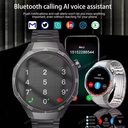 Novo Smartwatch GT5 Pro 5 Pro Masculino Tela HD AMOLED GPS Frequência Cardíaca Chamada Bluetooth IP68 À Prova D'água Smartwatch Masculino Presentes de F Fim de Ano