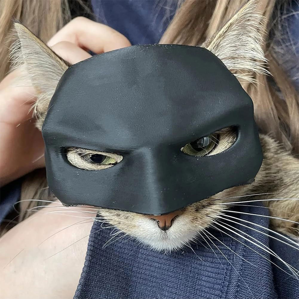 Máscara Bat Cat Avenger Máscara Criativa de Gato para o Rosto Meio Rosto Máscara Decorativa de Gato Máscara de Animal de Estimação de Meio Rosto para Cosplay de Halloween