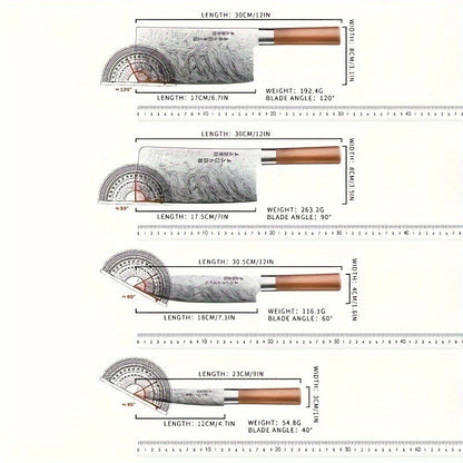 4-Piece Ultra-Sharp Japanese Chef Knife Set-Professional Kitchen Knives for Meat,Bones, and Fruit.Perfect for Commercial kitchen
