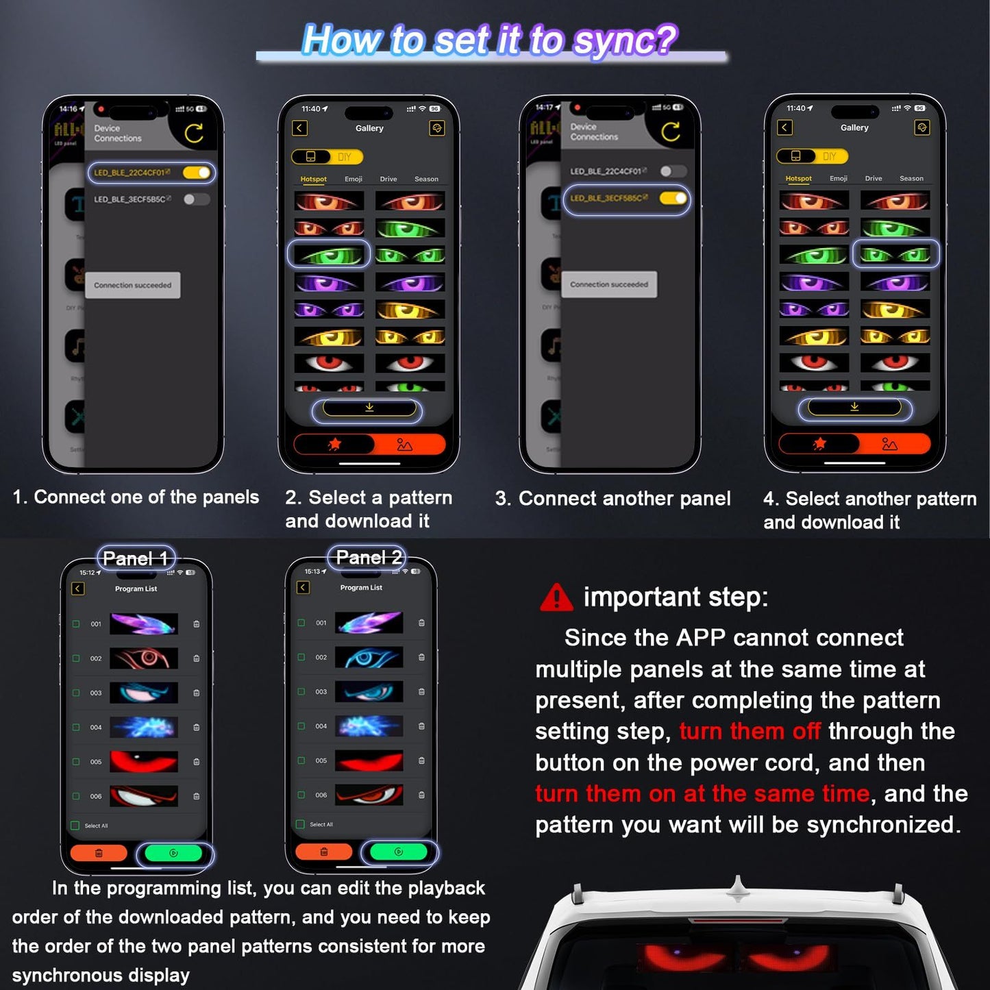 Motorcycle Screen Devil's Eye AI Voice Control LED Display USB Pixel Panel Lights APP Programmable Flexible RGB Matrix Screen