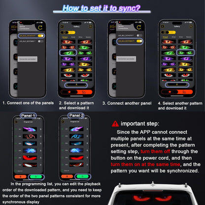 Motorcycle Screen Devil's Eye AI Voice Control LED Display USB Pixel Panel Lights APP Programmable Flexible RGB Matrix Screen