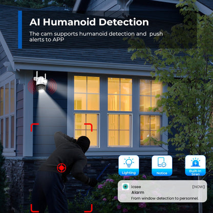 BESDER 12MP 6K PTZ Wifi Camera Dual Lens 8X Digital Zoom AI Human Detection Outdoor 8MP CCTV IP Camera Security Protection iCSee