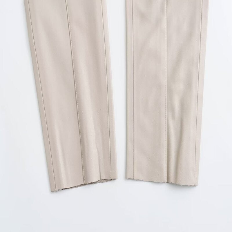 High Waist Faux Leather Leggings Women's Faion Slim Fit Versatile Base Layer Pants Autumn Winter New Arrival 8372294 7