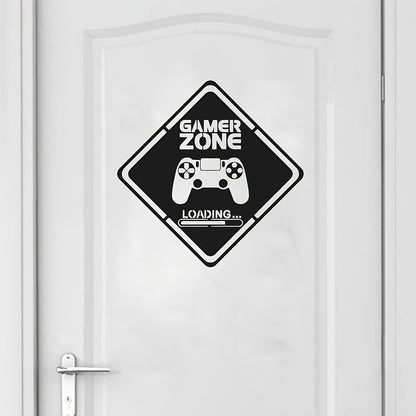 1pc Gamer Zone Door Decal Wall Vinyl Sticker, Controller Video Game Art Decals, For Living Room, Bedroom, Home Decoration